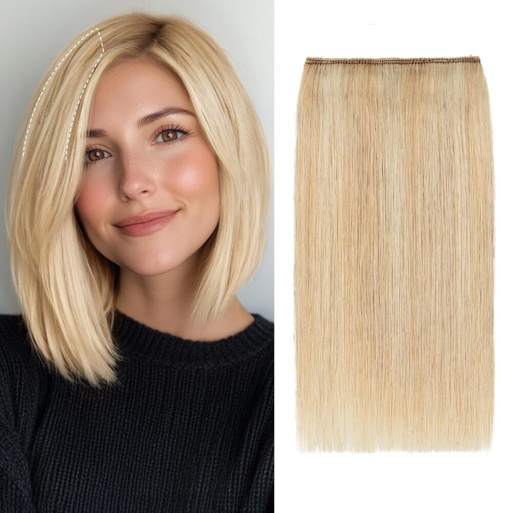 Short Hair Extensions Human Hair Clip in Add Volume for Women 6Inch Ash Blonde